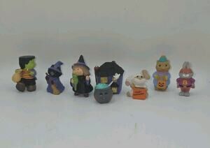 Lot of 8 Mid-90s Hallmark Halloween Merry Miniatures Cat House Frankenstein